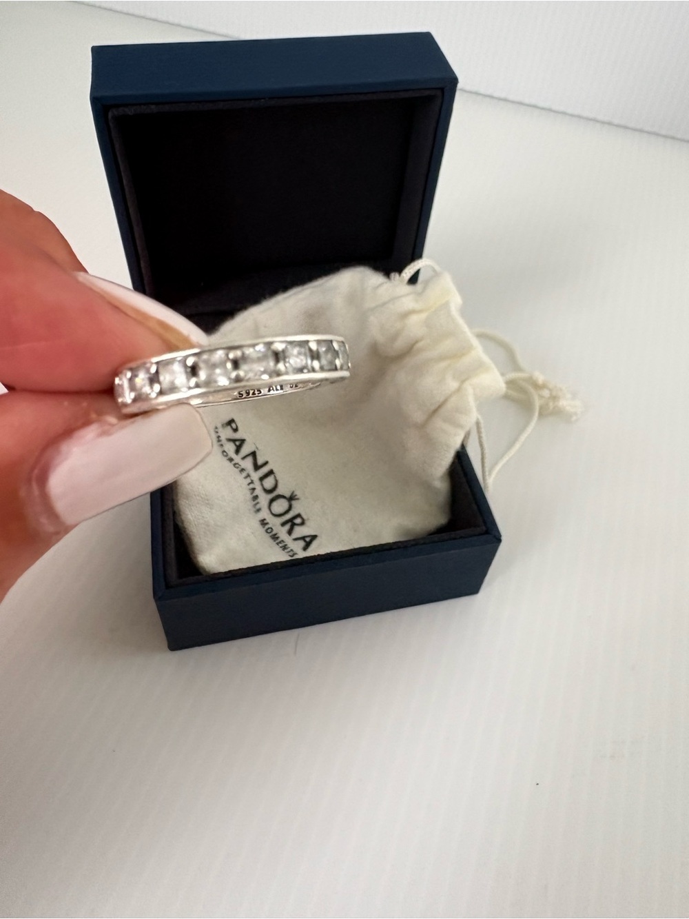 Pandora Silver Eternity Ring with White Stones